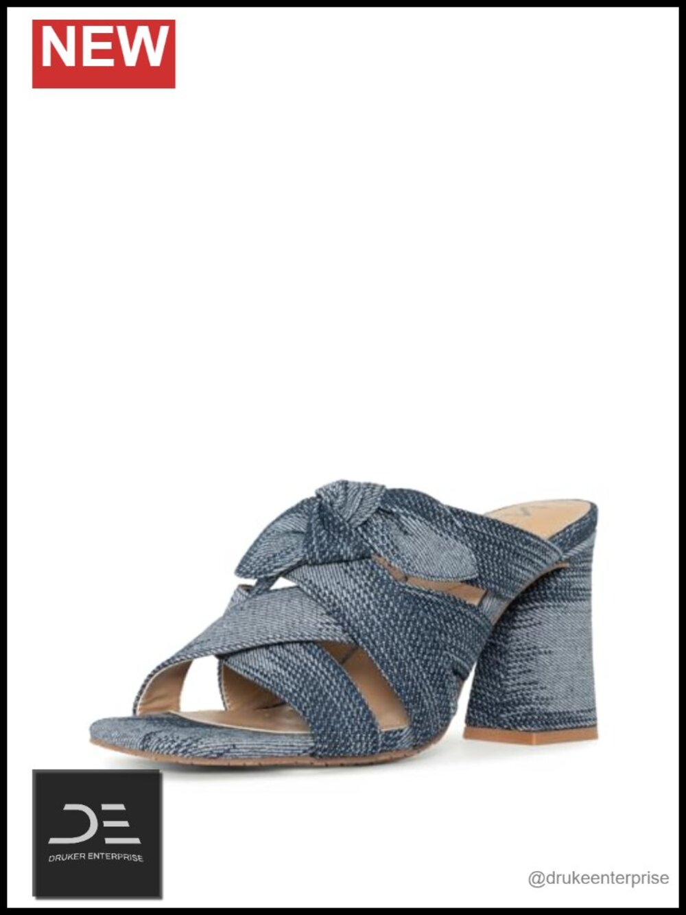 NYDJ Loreri Denim Heeled Sandals Mule